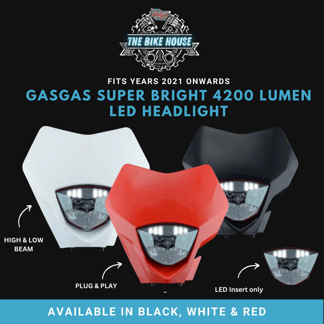 GASGAS SUPER BRIGHT DRL LED HEADLIGHT 2021 ONWARDS [ RED | WHITE | BLACK | INSERT ]