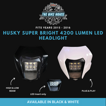 Load image into Gallery viewer, HUSQVARNA 2015 - 2016  6 LED HEADLIGHT 4200 LUMENS SUPER BRIGHT [ BLACK | WHITE | INSERT ]
