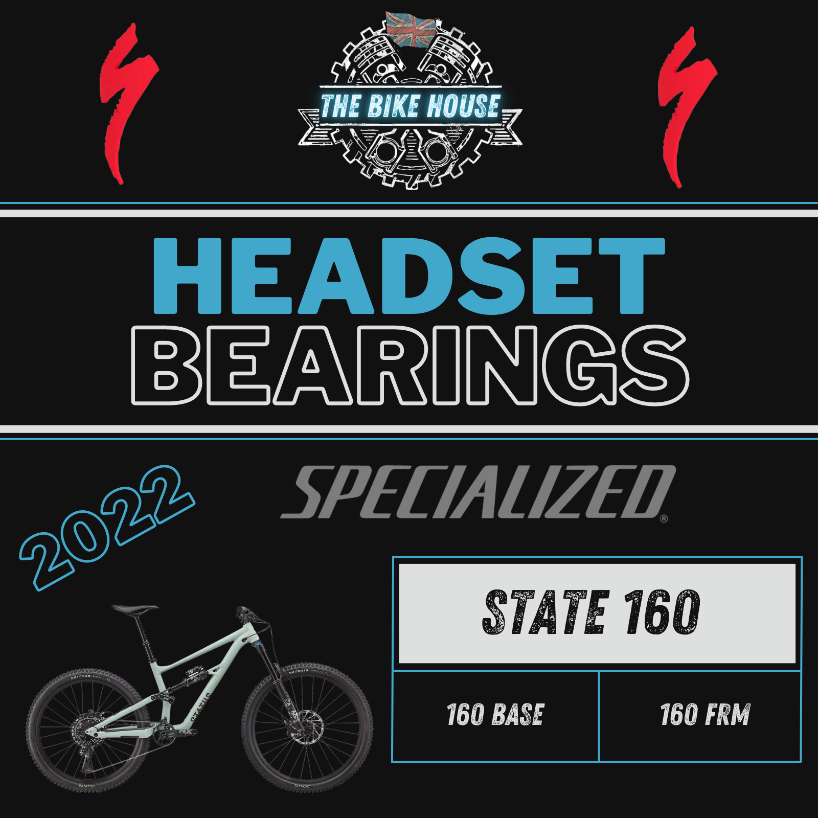 2022 SPECIALIZED STATE 160 REPLACEMENT TAPERED HEADSET BEARINGS BASE The Bike House 1