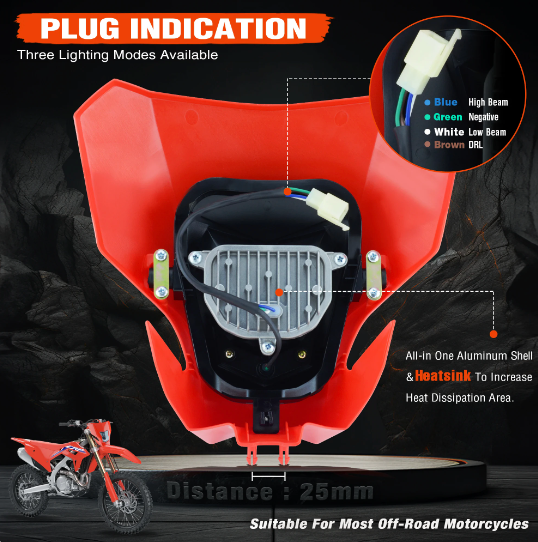 Honda CRF DRL LED Headlight Super Bright Plug & Play
