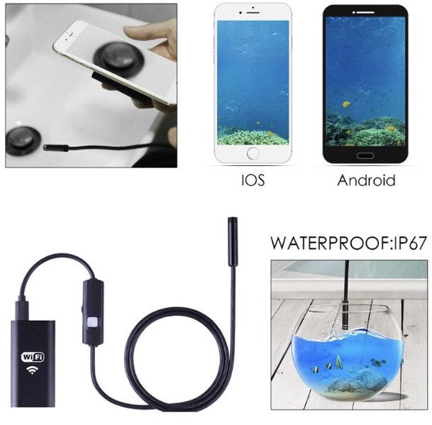 Android Windows Endoscope 720P Mini Camera 8mm Borescope Waterproof Camera WiFi