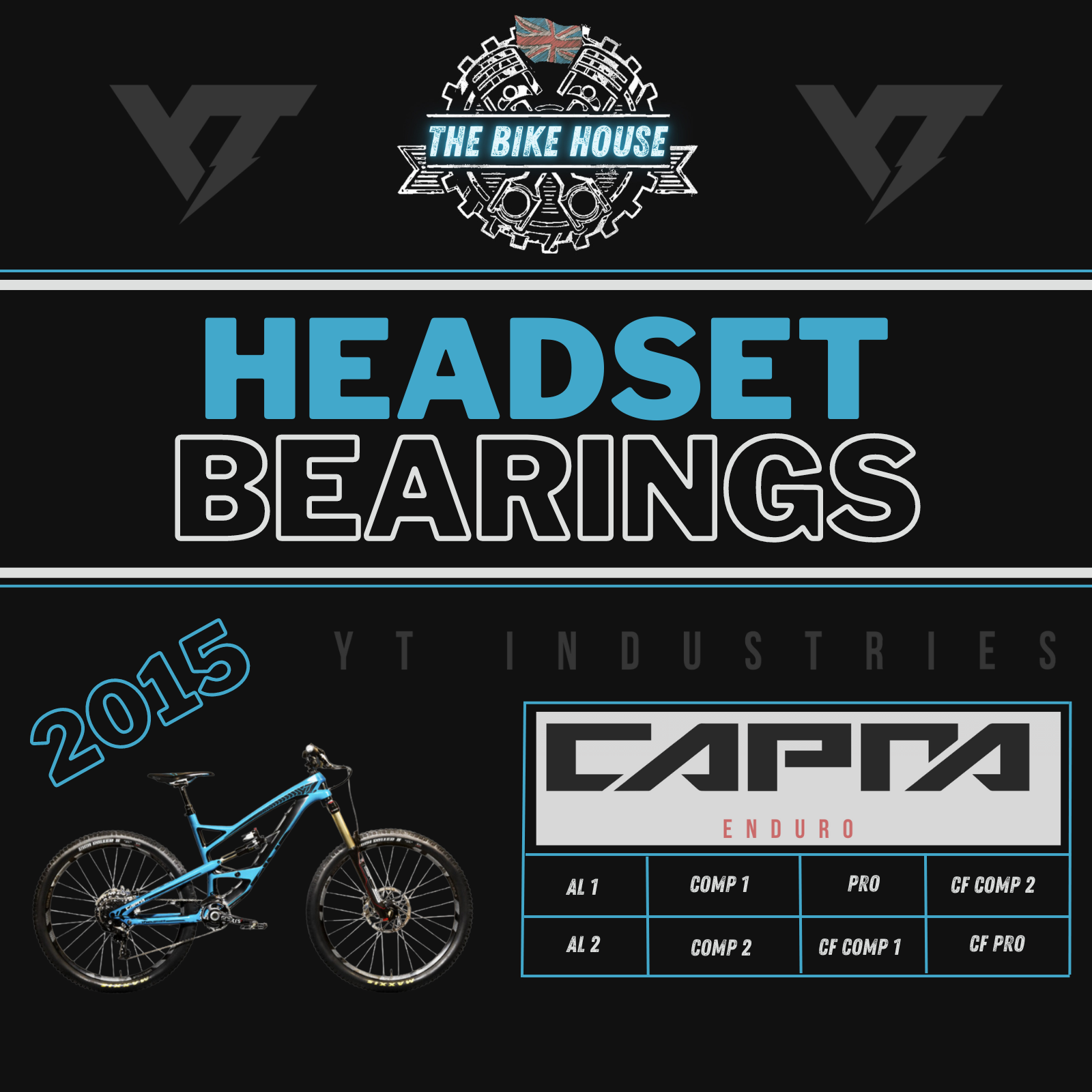 2015 YT CAPRA REPLACEMENT TAPERED HEADSET BEARINGS AL CF COMP The Bike House 1