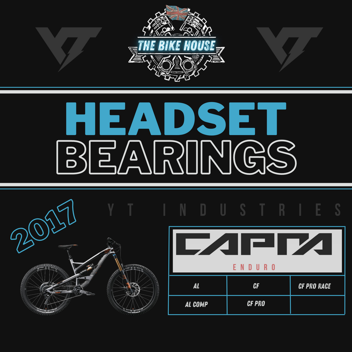 2017 YT CAPRA REPLACEMENT TAPERED HEADSET BEARINGS