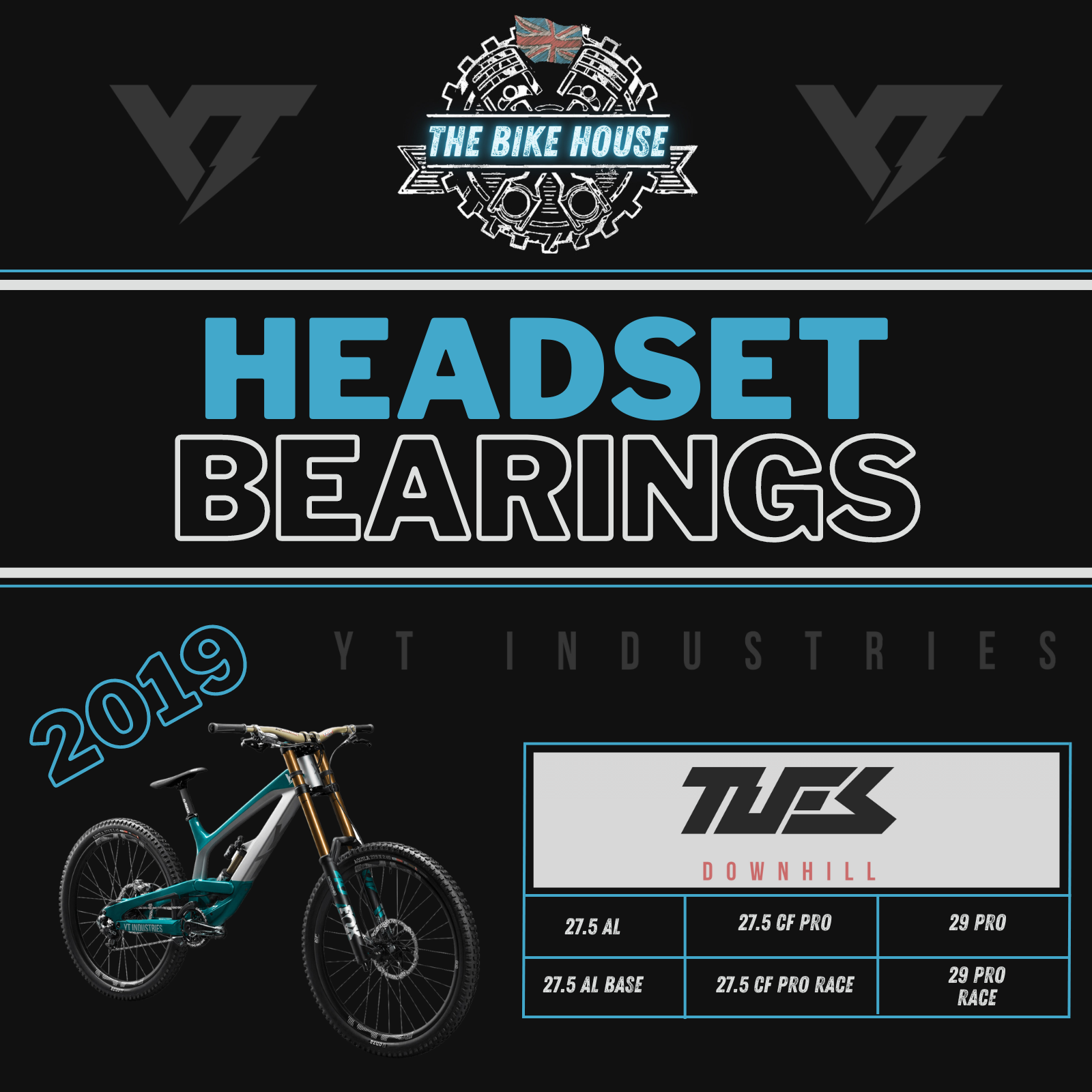 2019 YT TUES REPLACEMENT TAPERED HEADSET BEARINGS 27.5 29 PRO