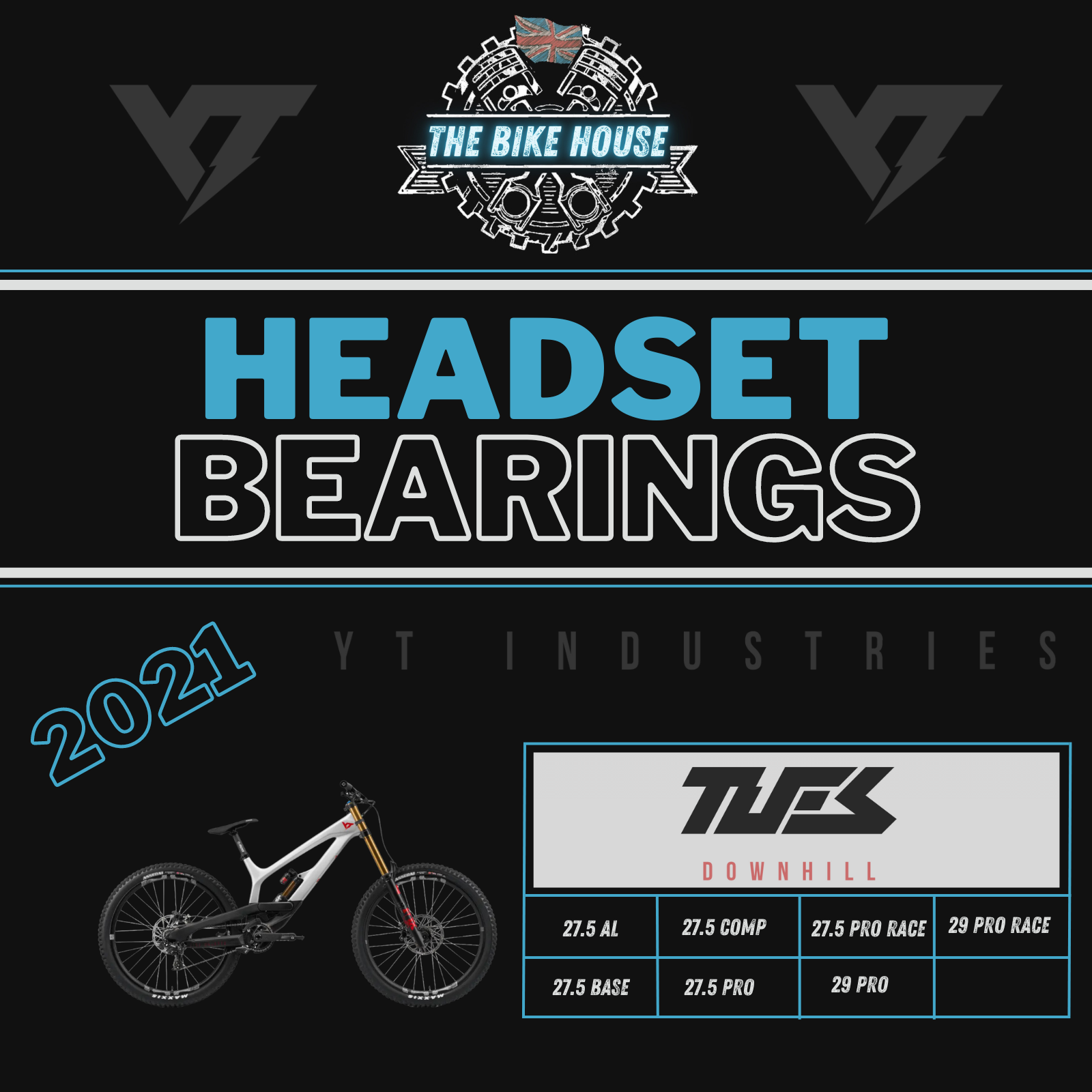 2021 YT TUES REPLACEMENT TAPERED HEADSET BEARINGS 27.5 29 BASE The Bike House 1