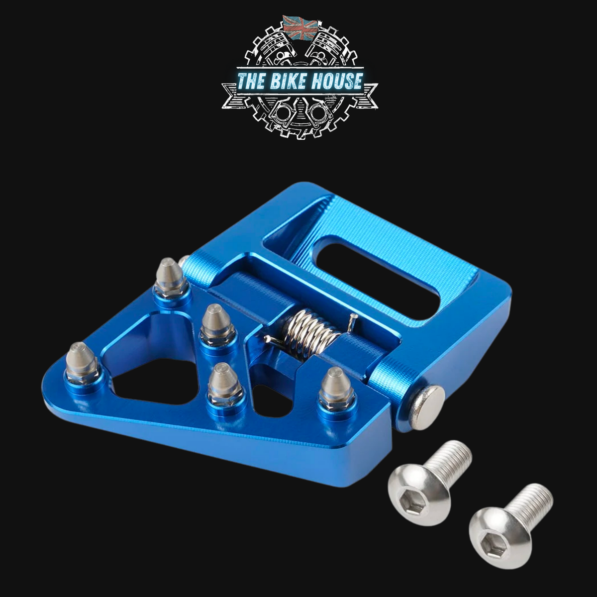 Oversized Anodised Blue Folding Rear Brake Pedal Tip Fitment 1 The