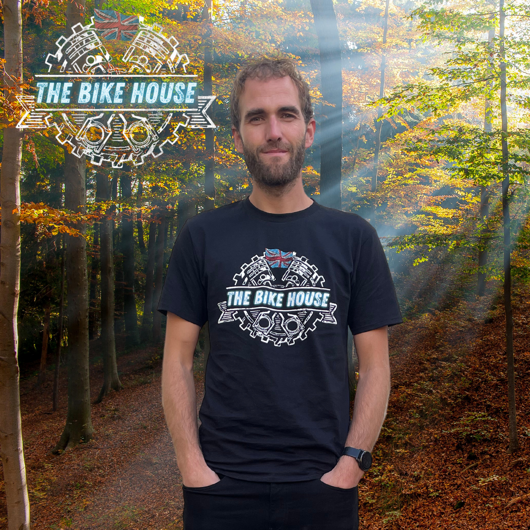 The bike house printed adult tee shirt