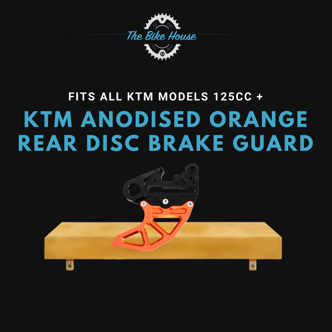 KTM ANODISED ORANGE REAR DISC BRAKE GUARD ALL MODELS 125CC + 2004-2022