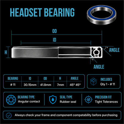Replacement Bike Headset Bearing Angular Contact  Mountain / Road [ Hope | FSA | Cane Creek | Acros ]