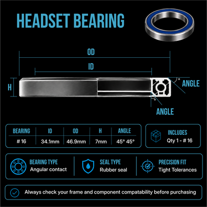 Replacement Bike Headset Bearing Angular Contact  Mountain / Road [ Hope | FSA | Cane Creek | Acros ]