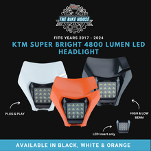 Load image into Gallery viewer, KTM 2017 - 2024 16 LED HEADLIGHT SUPER BRIGHT TPI EXC XC LIGHT 4800 LUMENS [ BLACK | ORANGE | WHITE ]
