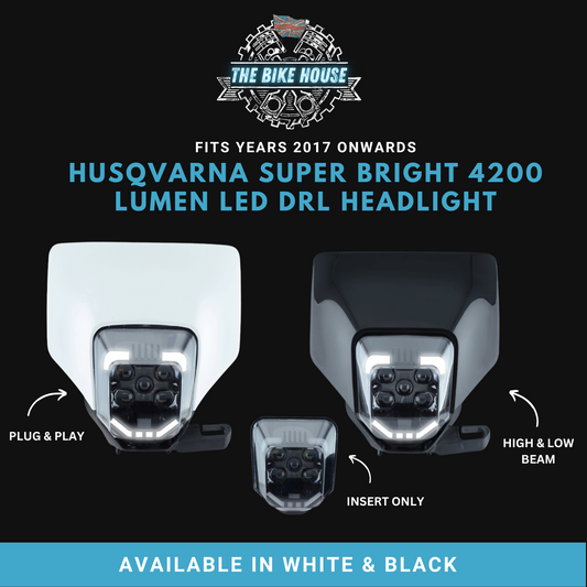 Husqvarna 2017 - 2024 Super Bright DRL LED Headlight 4200 Lumens FE TE Husky [ White | Black | Insert ]