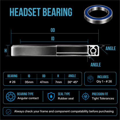 Replacement Bike Headset Bearing Angular Contact  Mountain / Road [ Hope | FSA | Cane Creek | Acros ]
