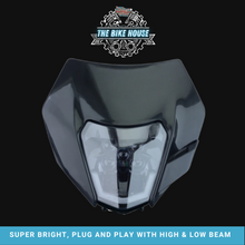 Load image into Gallery viewer, KTM 2014-2016 SUPER BRIGHT LED DRL HEADLIGHT HI / LOW 4200 LUMENS [ ORANGE | BLACK | WHITE | INSERT ]
