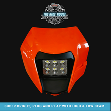 Load image into Gallery viewer, KTM 2014 - 2016 LED HEADLIGHT SUPER BRIGHT LIGHT EXC XC TPI PLUG &amp; PLAY 14-16 4200 LUMENS  [ ORANGE | BLACK | WHITE | INSERT ]
