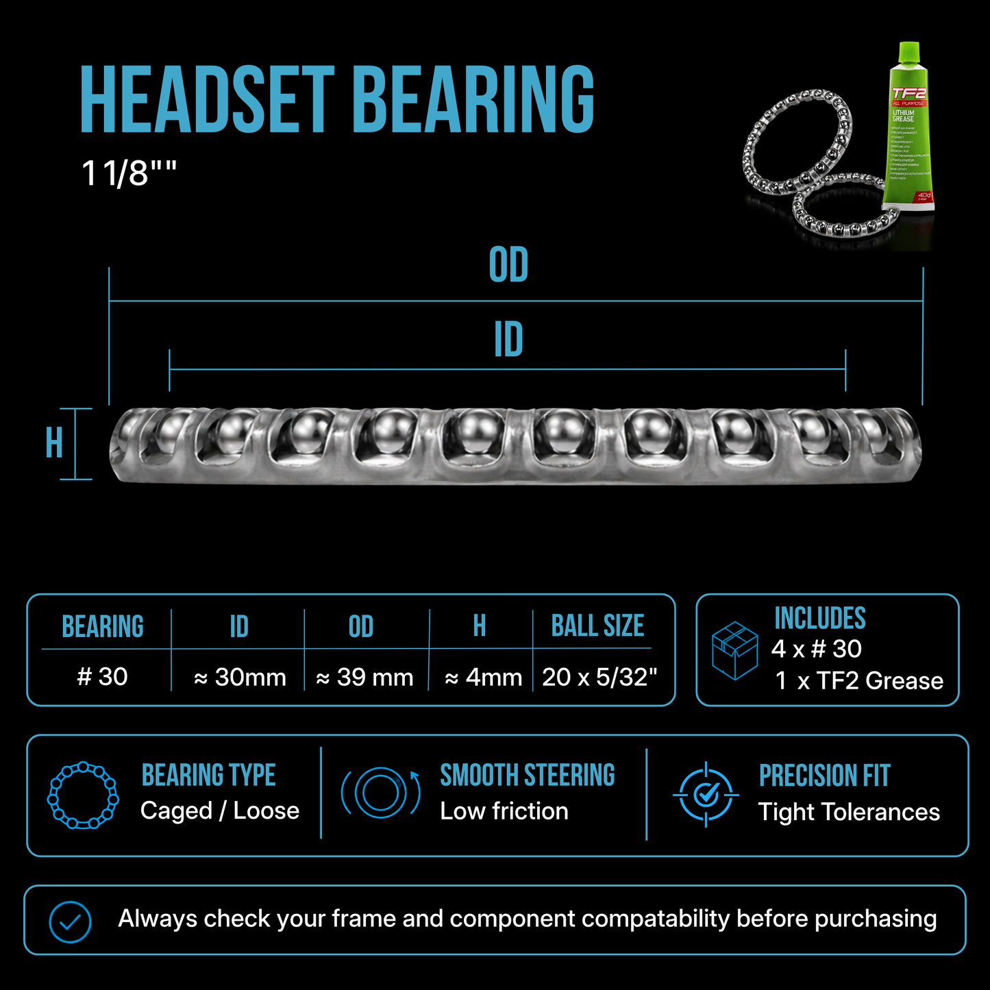 2017 Giant Escape Headset, Bottom Bracket & Wheel Bearing Kits