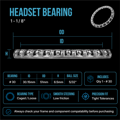 Replacement Bike Headset Bearing Angular Contact  Mountain / Road [ Hope | FSA | Cane Creek | Acros ]