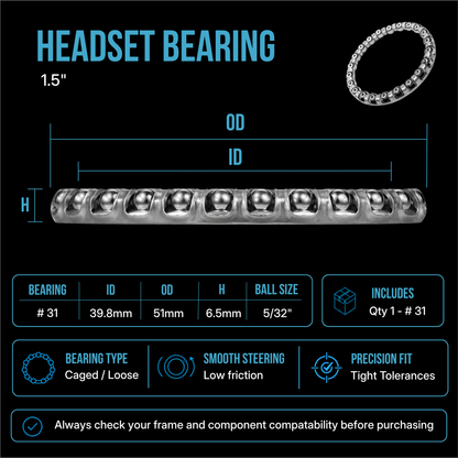 Replacement Bike Headset Bearing Angular Contact  Mountain / Road [ Hope | FSA | Cane Creek | Acros ]
