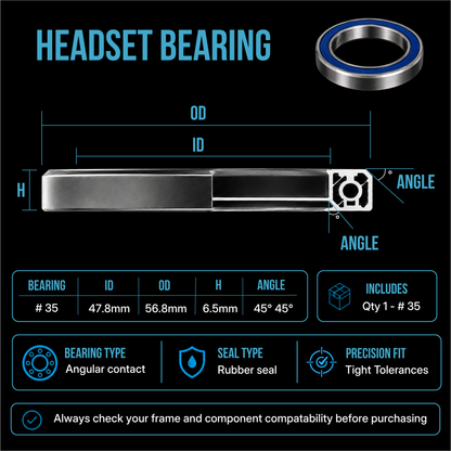 Replacement Bike Headset Bearing Angular Contact  Mountain / Road [ Hope | FSA | Cane Creek | Acros ]