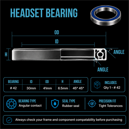Replacement Bike Headset Bearing Angular Contact  Mountain / Road [ Hope | FSA | Cane Creek | Acros ]