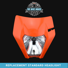 Load image into Gallery viewer, Orange KTM HEADLIGHT 2017-2022 E MARKED HEADLAMP LIGHT EXC EXCF XC XCW SX SXF TPI [ WHITE | BLACK | ORANGE | GREEN| BLUE ]
