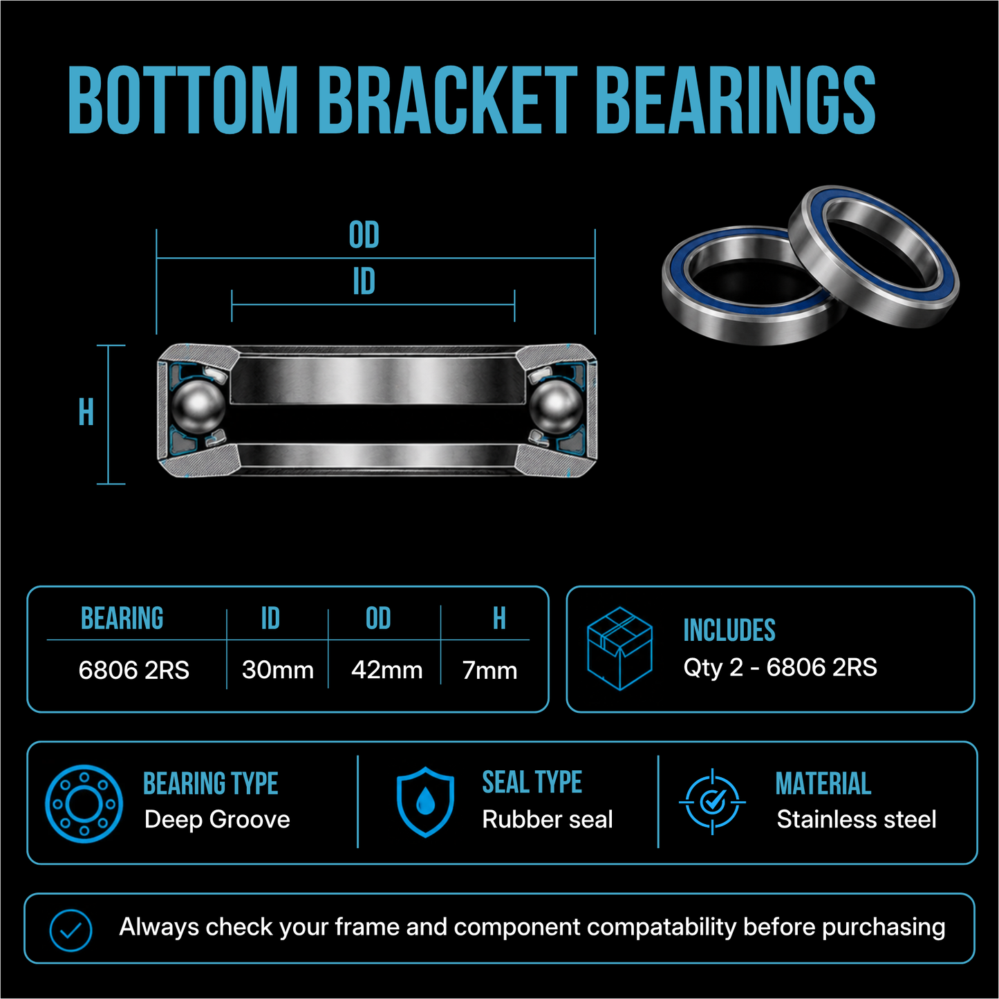 2026 Giant XtC Headset, Bottom Bracket & Wheel Bearing Kits
