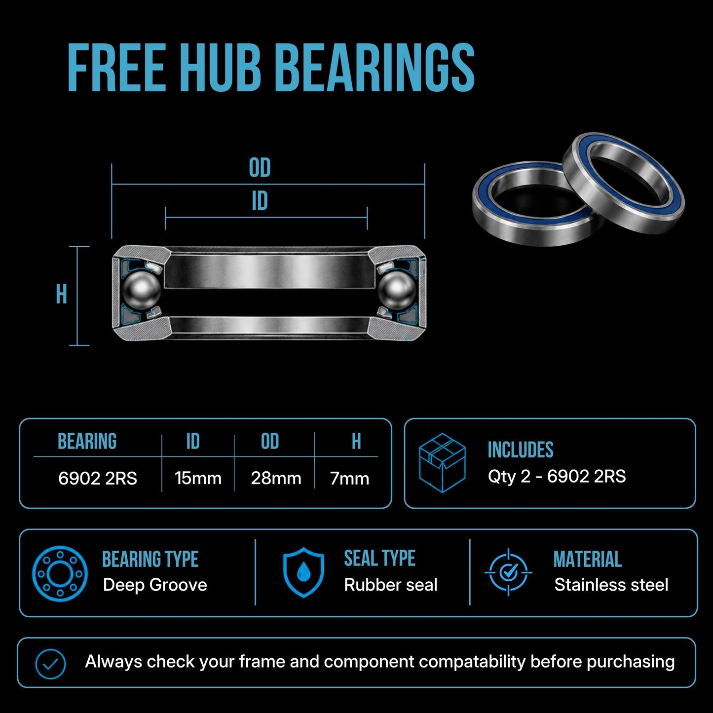 2015 Giant XtC Headset, Bottom Bracket & Wheel Bearing Kits