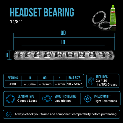 Replacement Bike Headset Bearing Angular Contact  Mountain / Road [ Hope | FSA | Cane Creek | Acros ]