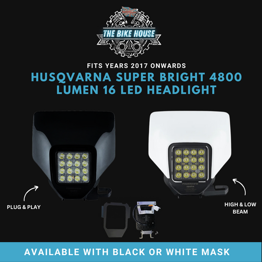 Husqvarna 2017 - 2023 Super bright 16 LED Headlight 4800 Lumens FE TE Husky [ White | Black | Insert ]