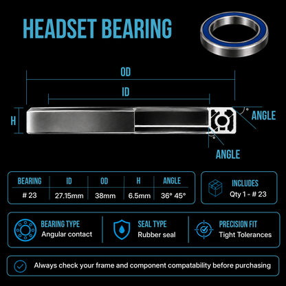 Replacement Bike Headset Bearing Angular Contact  Mountain / Road [ Hope | FSA | Cane Creek | Acros ]
