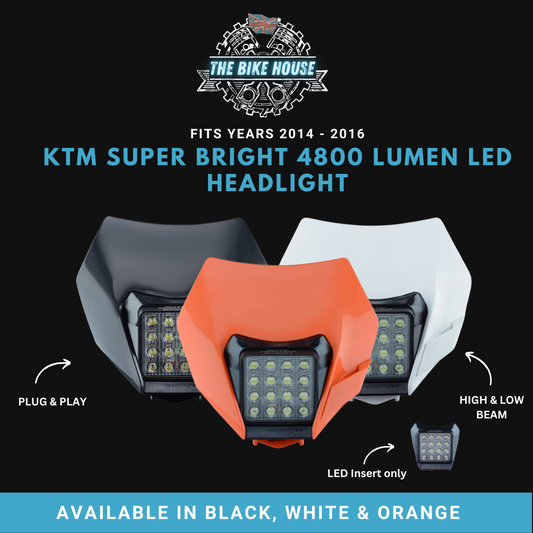 KTM 2014 - 2016 16 LED Headlight Super Bright EXC XC Light 4800 Lumens [ Orange | Black | White | Insert ]