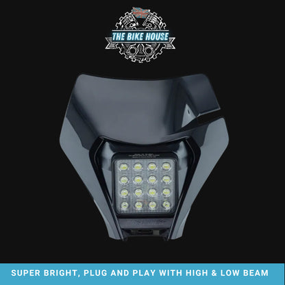 KTM 2017-2023 16 LED Black Headlight Super Bright 4800 Lumens TPI EXC Light #3