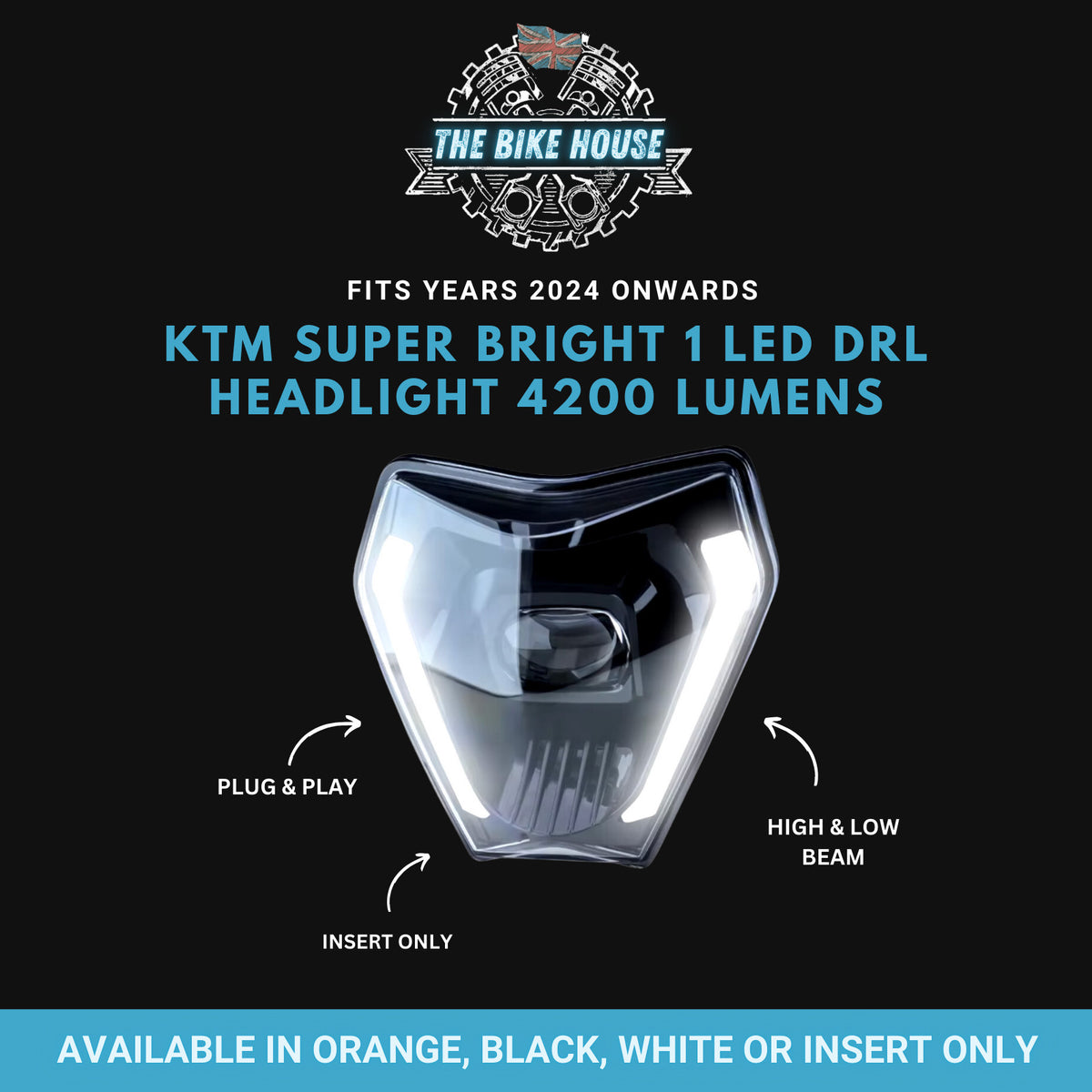 KTM 2024+ #2 LED DRL Insert Headlight Super Bright 4200 Lumens TPI EXC Light