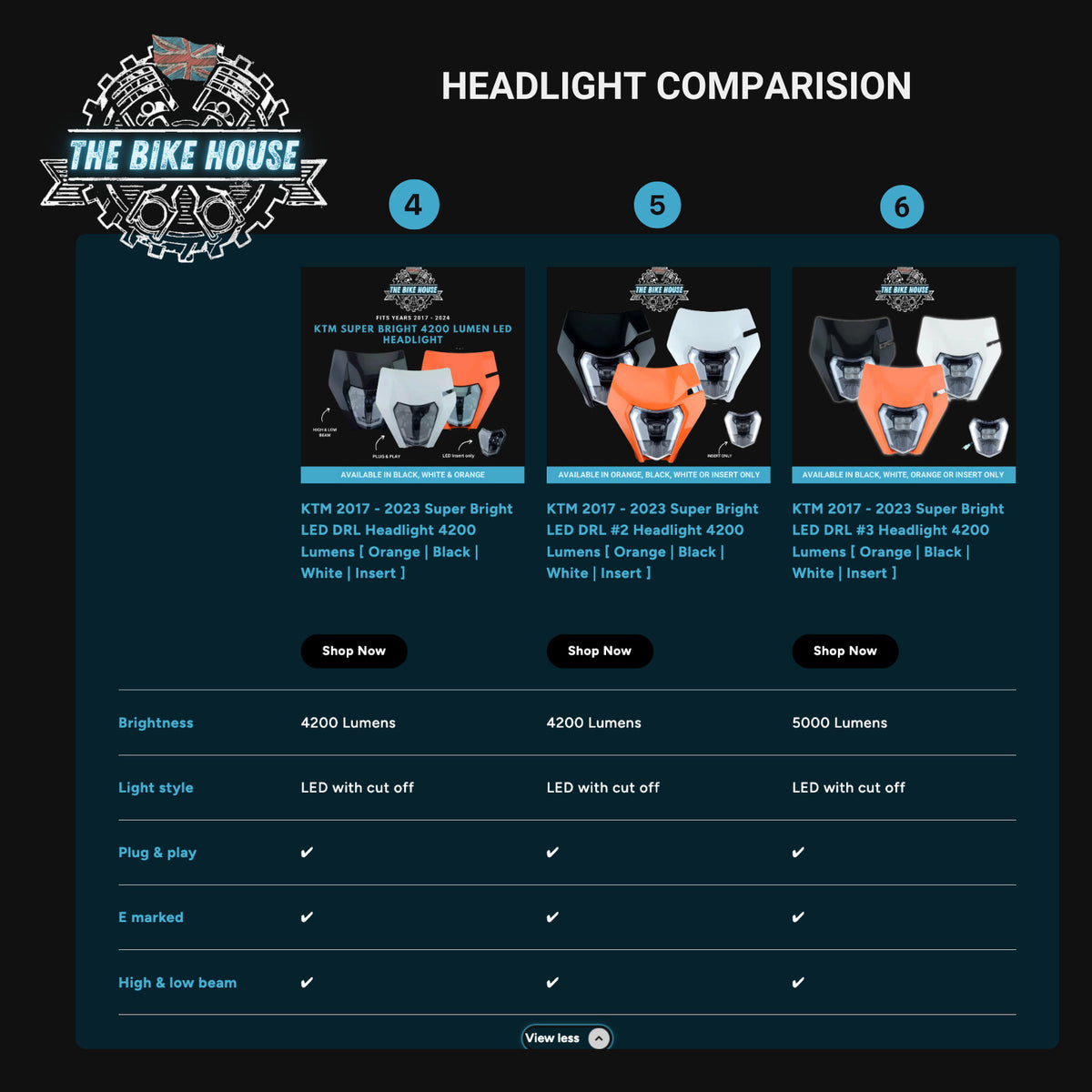 KTM 2017-2023 6 LED White Headlight Super Bright 4200 Lumens TPI EXC Light #2