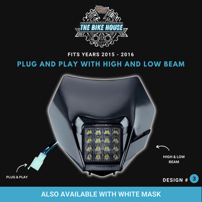 2015 - 2016 BLACK HUSKY 16 LED HEADLIGHT SUPER BRIGHT HUSQVARNA LIGHT TE FE