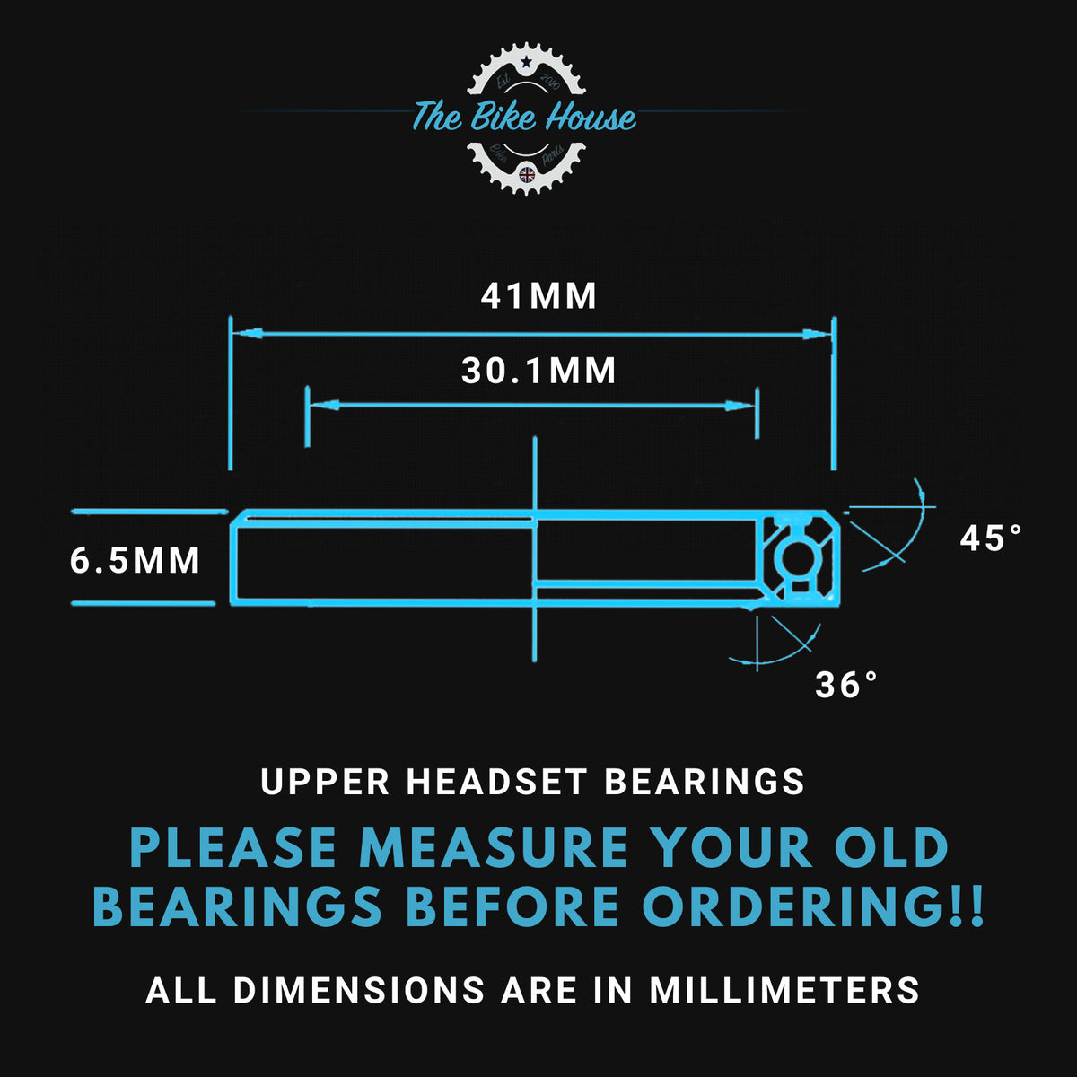 ACROS AIX-315 TAPERED HEADSET BEARINGS IS41 1 1:8” IS52 1.5” IS 42 52