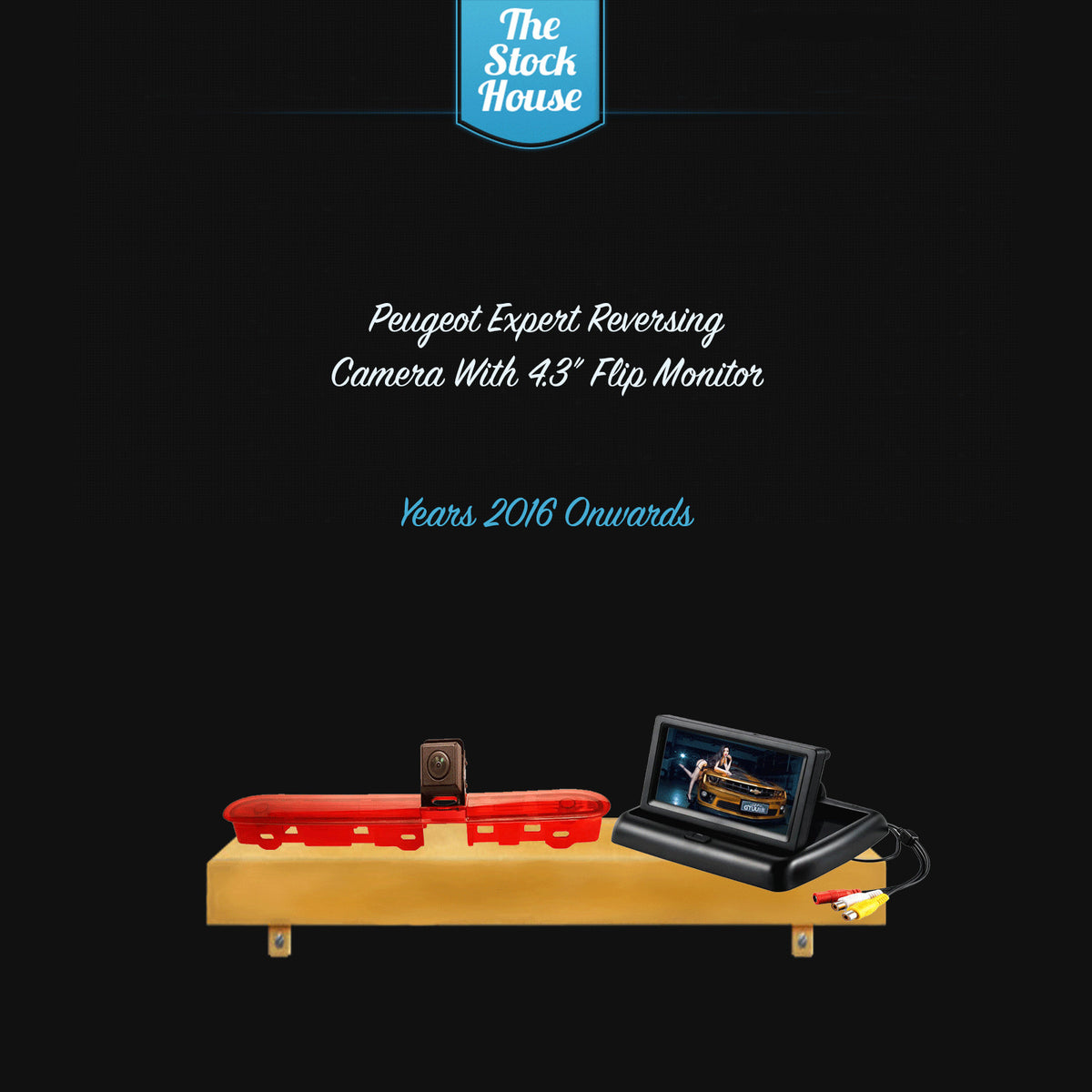 PEUGEOT EXPERT REVERSING CAMERA & 4.3" FLIP MONITOR 16+ REVERSE BRAKE LIGHT