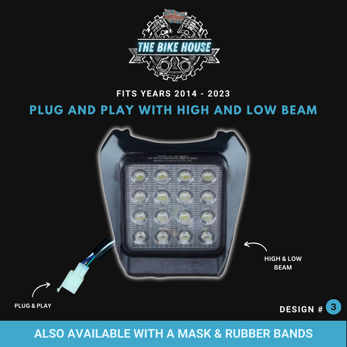 KTM 2014-2023 16 LED Super Bright Headlight Insert 4800 Lumens EXC TPI Light #3