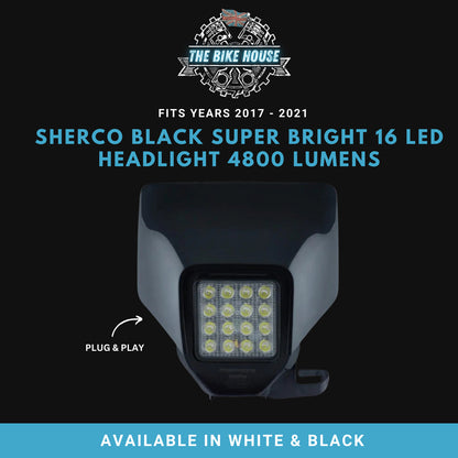2017 - 2021 SHERCO BLACK SUPER BRIGHT LED HEADLIGHT 4800 LUMENS