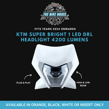 KTM 2024+ #2 LED DRL White Headlight Super Bright 4200 Lumens TPI EXC Light