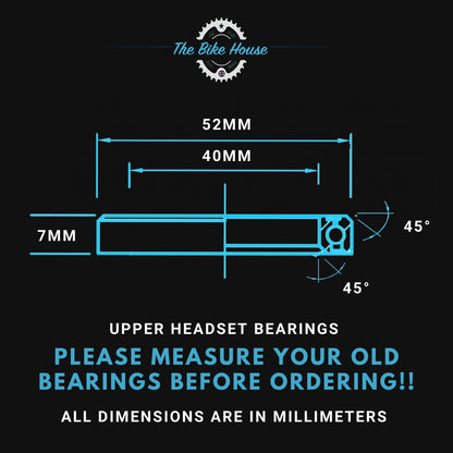 ACROS AIX-315 TAPERED HEADSET BEARINGS IS41 1 1:8” IS52 1.5” IS 42 52