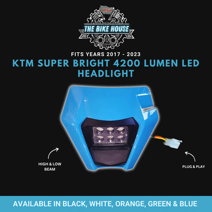 KTM 2017-2023 6 LED Blue Headlight Super Bright 4200 Lumens TPI EXC Light #2
