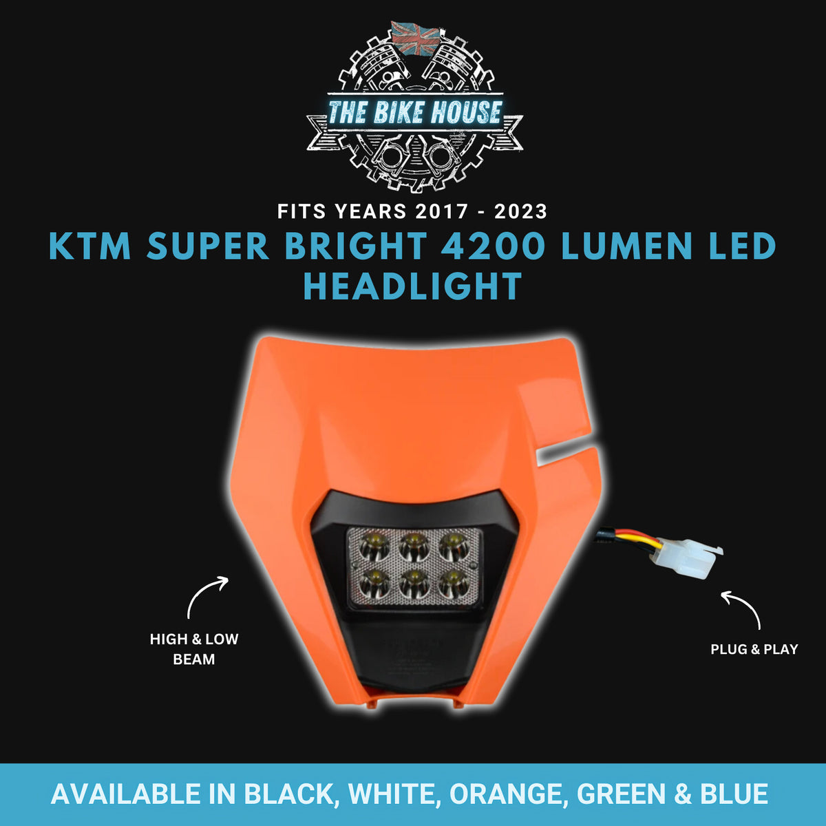 KTM 2017-2023 6 LED Orange Headlight Super Bright 4200 Lumens TPI EXC Light #2