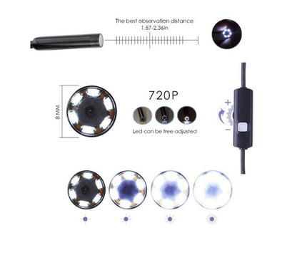Android Windows Endoscope 720P Mini Camera 8mm Borescope Waterproof Camera WiFi