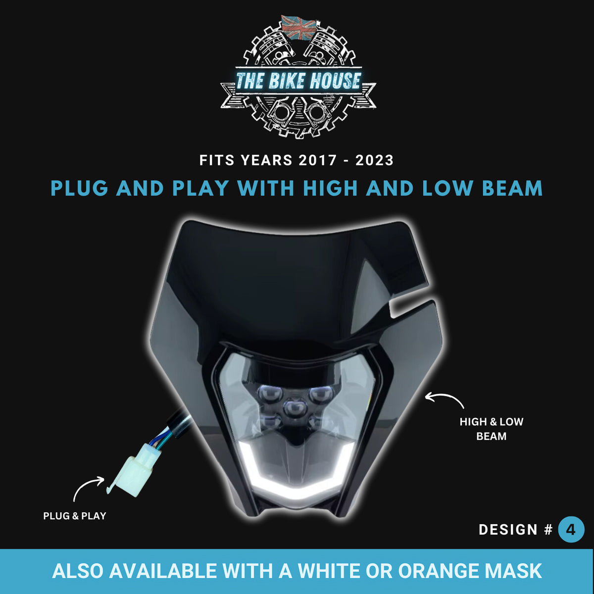 KTM 2017-2023 DRL LED Black Headlight Super Bright 4200 Lumens TPI EXC Light #4