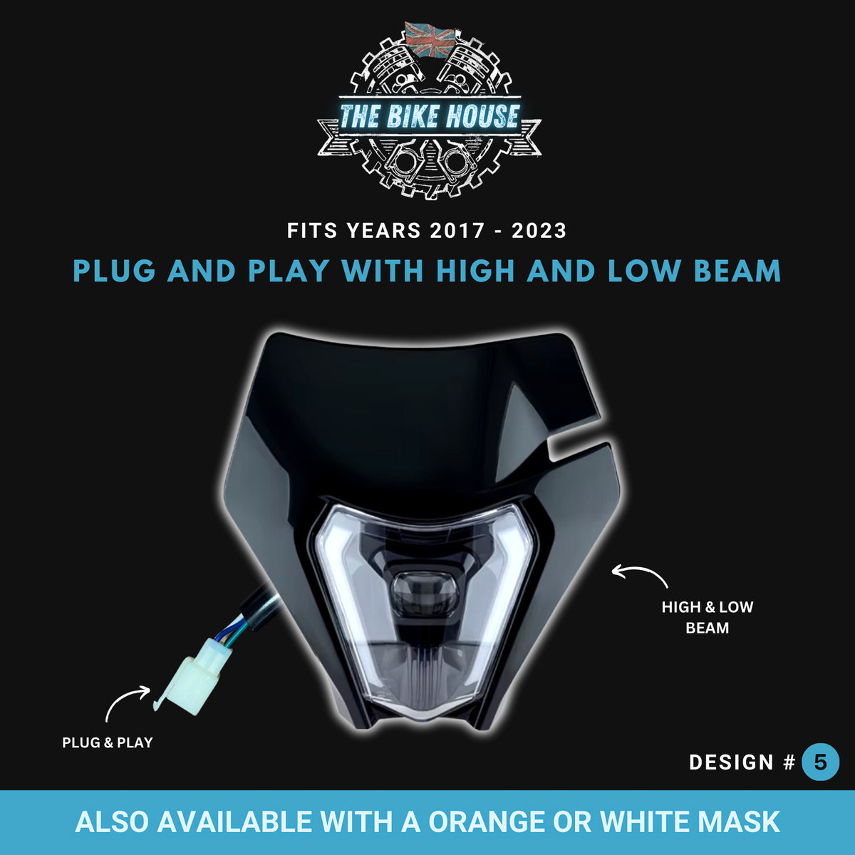 KTM 2017-2023 DRL LED Black Headlight Super Bright 4200 Lumens TPI EXC Light #5