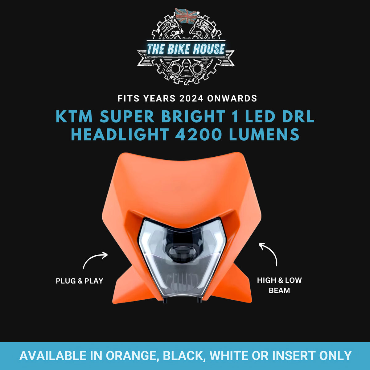 KTM 2024+ #2 LED DRL Orange Headlight Super Bright 4200 Lumens TPI EXC Light