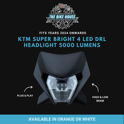 KTM 2024+ #3 LED DRL Black Headlight Super Bright 5000 Lumens TPI EXC Light