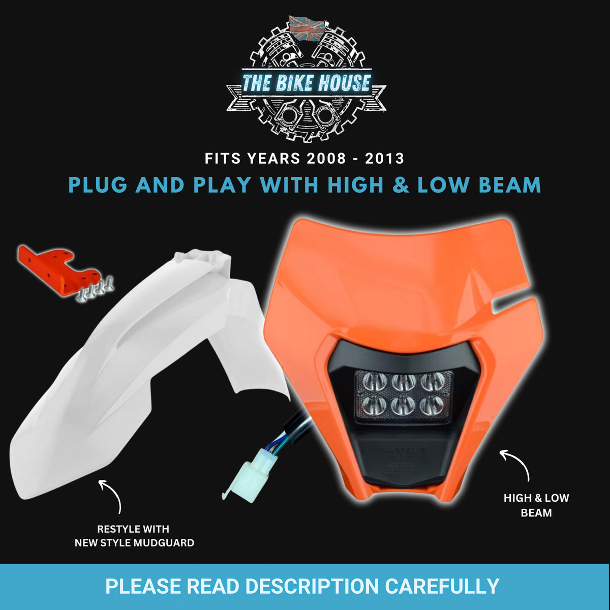 KTM 2008-2013 6 LED Orange Super Bright Headlight TPI EXC XC Light
