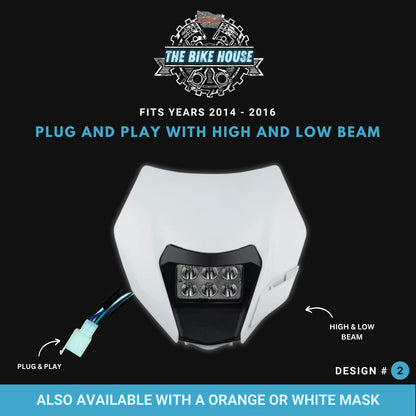 KTM 2014-2016 6 LED White Super Bright Headlight 4200 Lumens TPI EXC XC Light #2